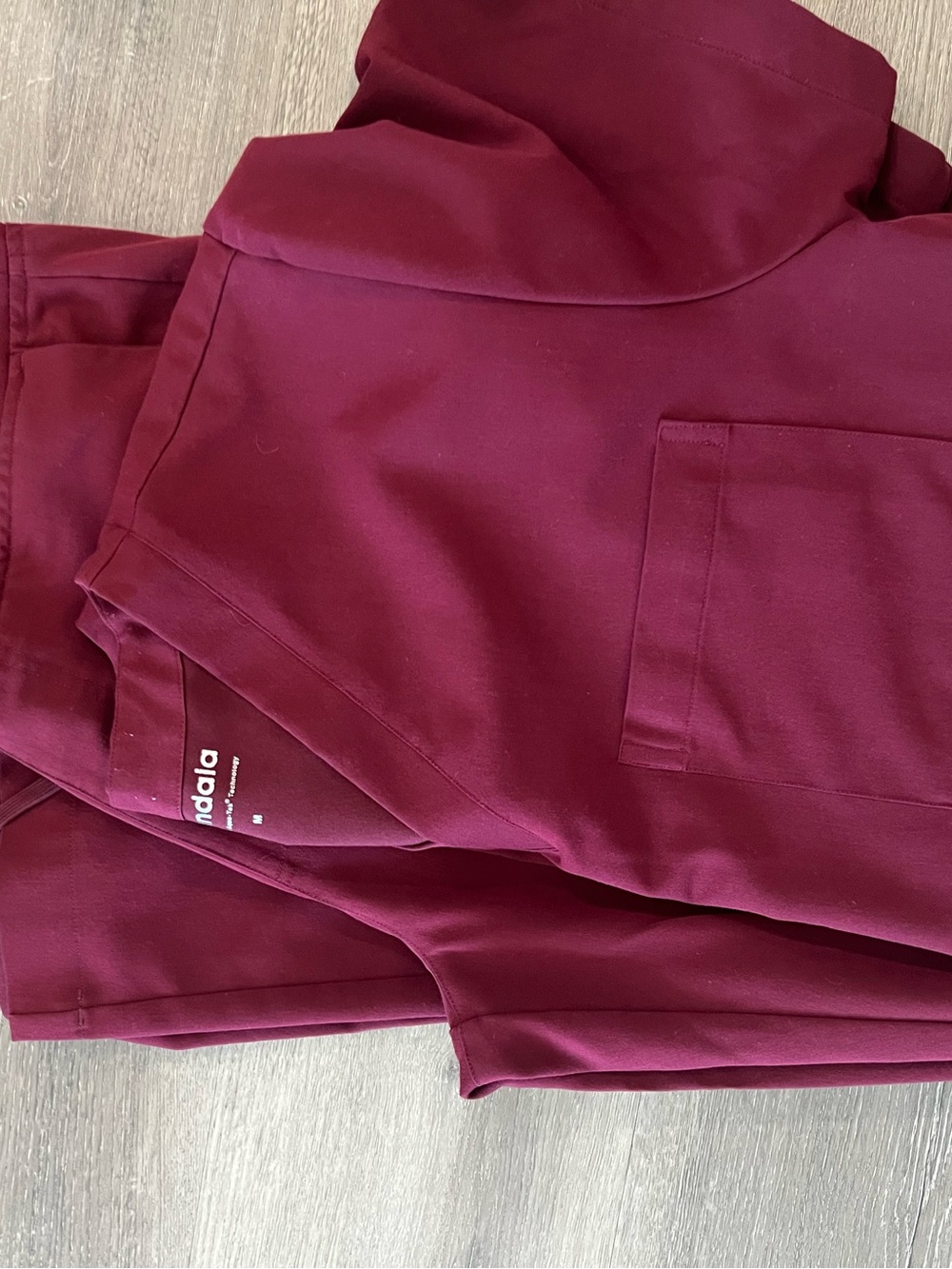 Mandala Men's burgundy scrub set